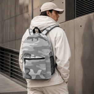 Gray Urban Military Camouflage Pattern Printed Backpack