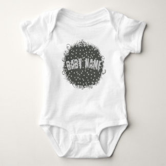 Gray Urban Trend Grunge Triangles | Custom Name Baby Bodysuit