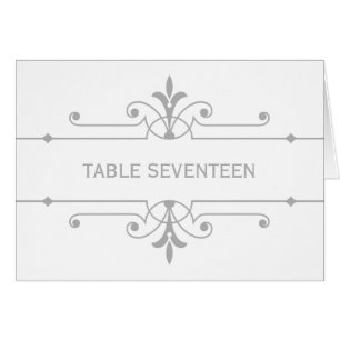 Gray v2 Fancy Ornamental Table Number Card