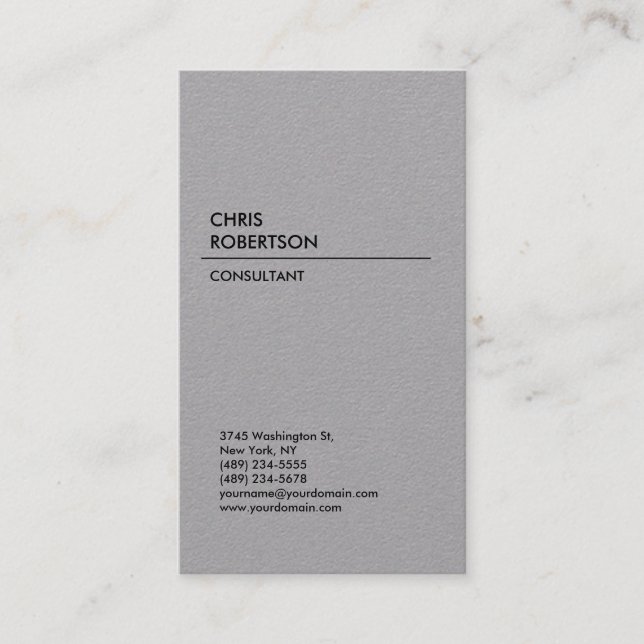 Gray Vertical Business Card (Front)