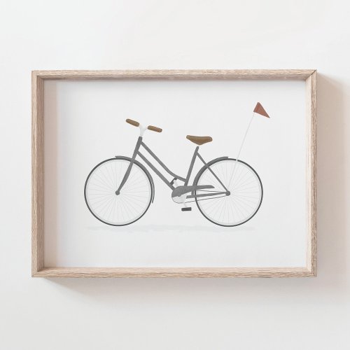 Gray Vintage Bike  Poster