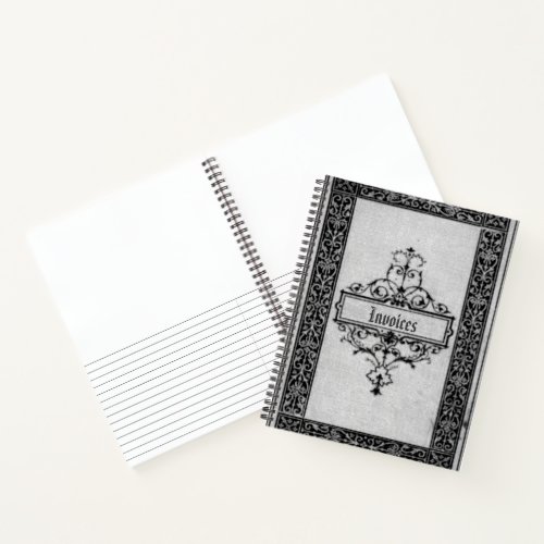Gray Vintage Book Cover Gothic Notebook