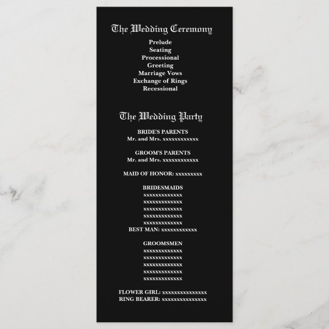 Gray Vintage Flower Damask Wedding Program (Front)