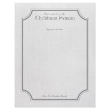 Gray Vintage Holiday / Christmas Letter Stationary