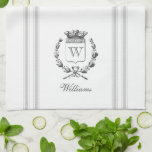 Gray Vintage Style French Sack With Custom Name Kitchen Towel at Zazzle