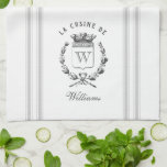 Gray Vintage Style French Sack With Custom Name Kitchen Towel at Zazzle