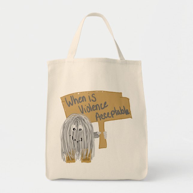 Gray Violence not acceptable Tote Bag (Front)