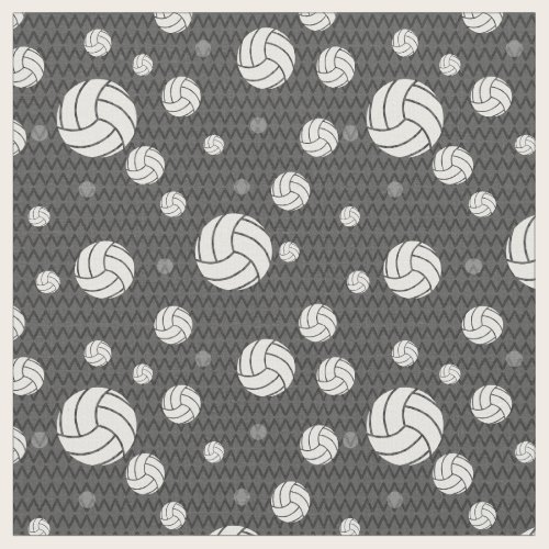 Gray Volleyball Chevron Patterned Fabric