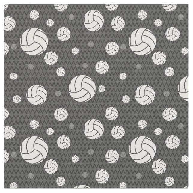 Gray Volleyball Chevron Patterned Fabric (Close Up)