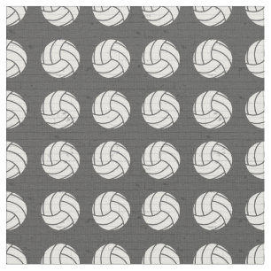 Gray Volleyball Wood Floor Patterned Fabric