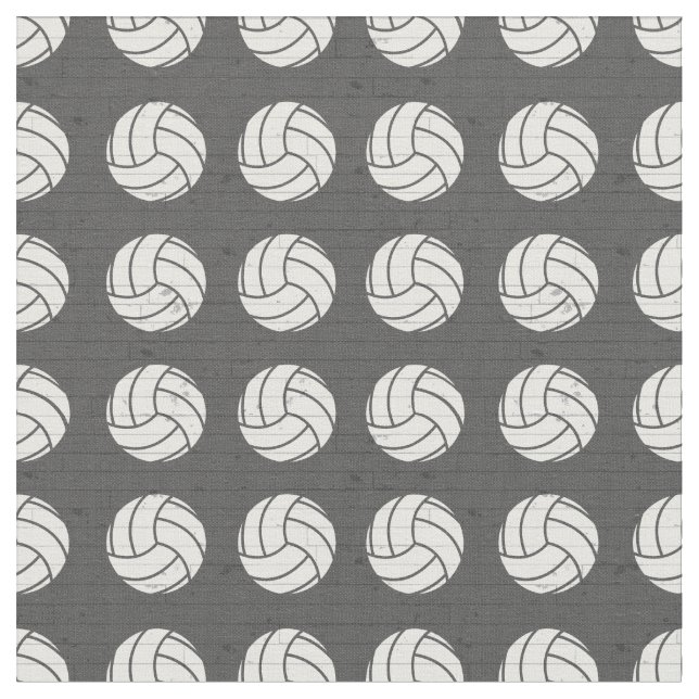 Gray Volleyball Wood Floor Patterned Fabric (Close Up)