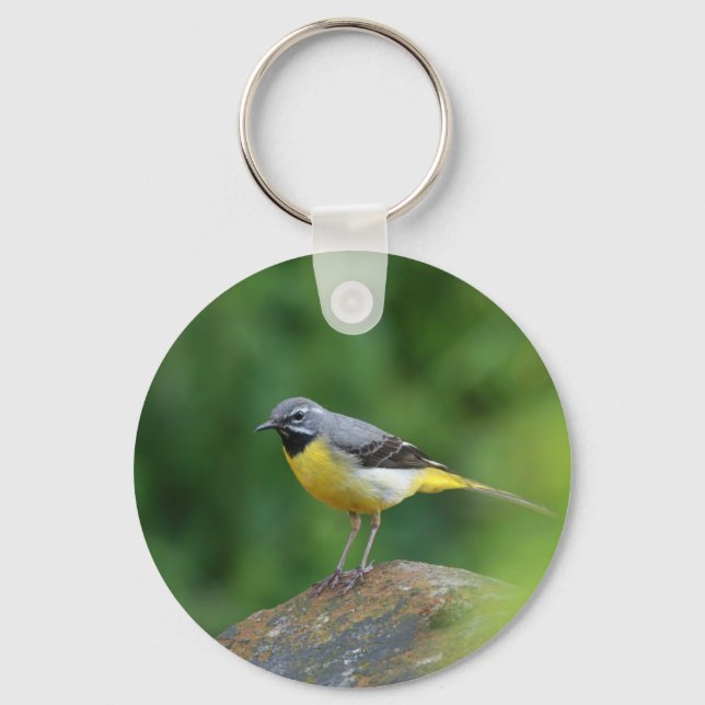 Gray Wagtail - bird Keychain (Front)