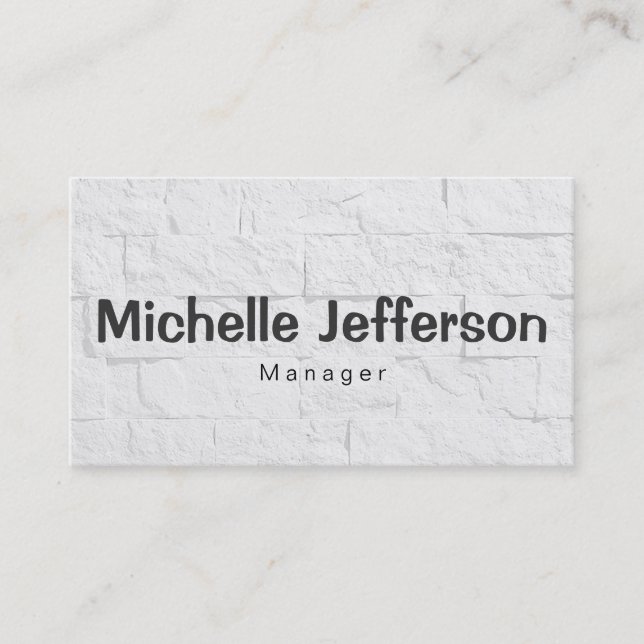 Gray Wall Brick Pattern Manager Business Card (Front)