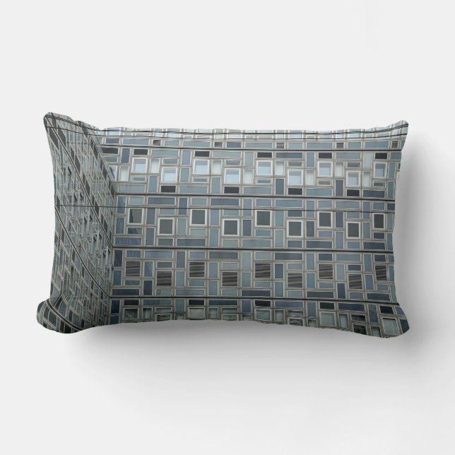 Gray wall paint building lumbar pillow (Front)