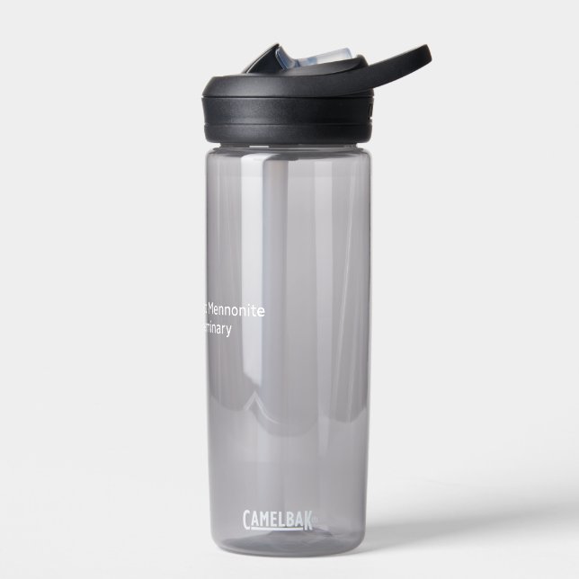Gray water bottle with white AMBS logo (Left)