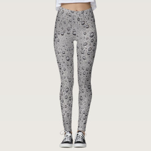 Gray water droplets leggings