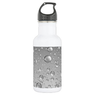 Gray Water Droplets Stainless Steel Water Bottle