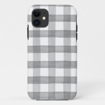 Gray Watercolor Buffalo Plaid Iphone 11 Tough Case