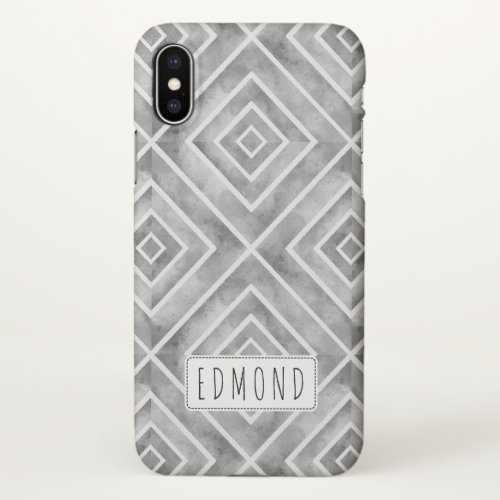 Gray watercolor geometric squares personalized