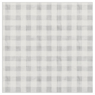 Gray Watercolor Gingham Fabric