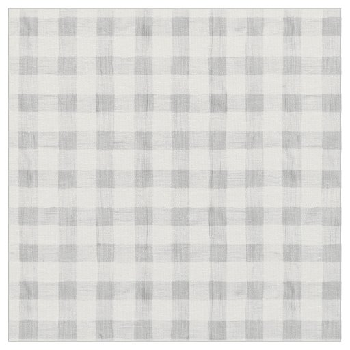 Gray Watercolor Gingham Fabric