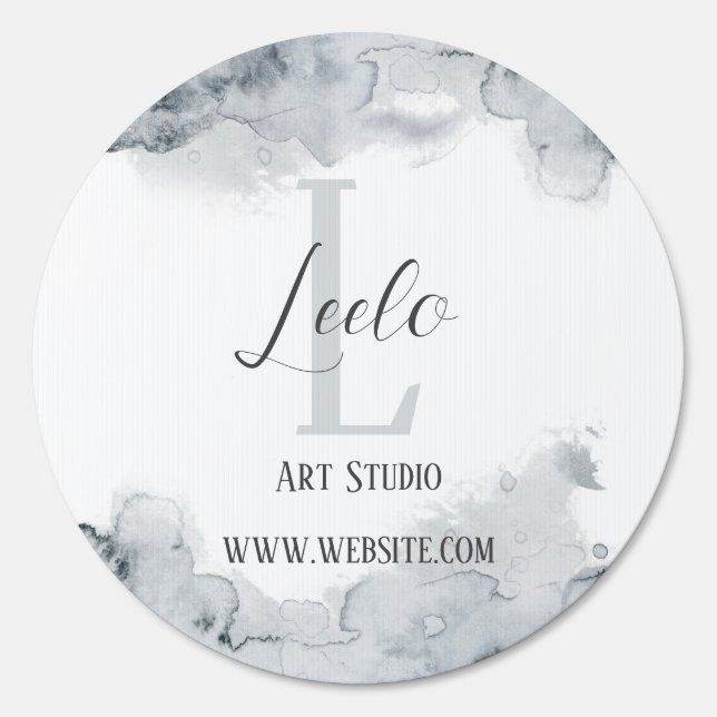 Gray Watercolor Outdoor Business Sign (Back)