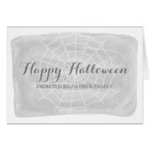 Gray Watercolor Spider Web Halloween Card (Front Horizontal)
