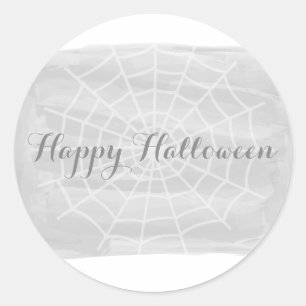 Gray Watercolor Spider Web Halloween Stickers