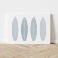 Gray Watercolor Surfboards Canvas Print