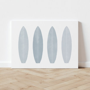 Gray Watercolor Surfboards Canvas Print