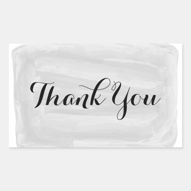 Gray Watercolor Thank You Stickers (Front)