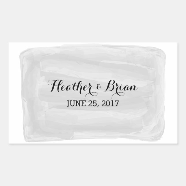 Gray Watercolor Wedding Stickers (Front)