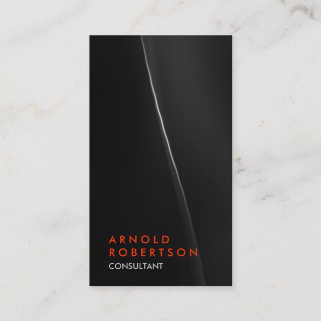 Gray Wave Orange Trendy Consultant Business Card (Front)