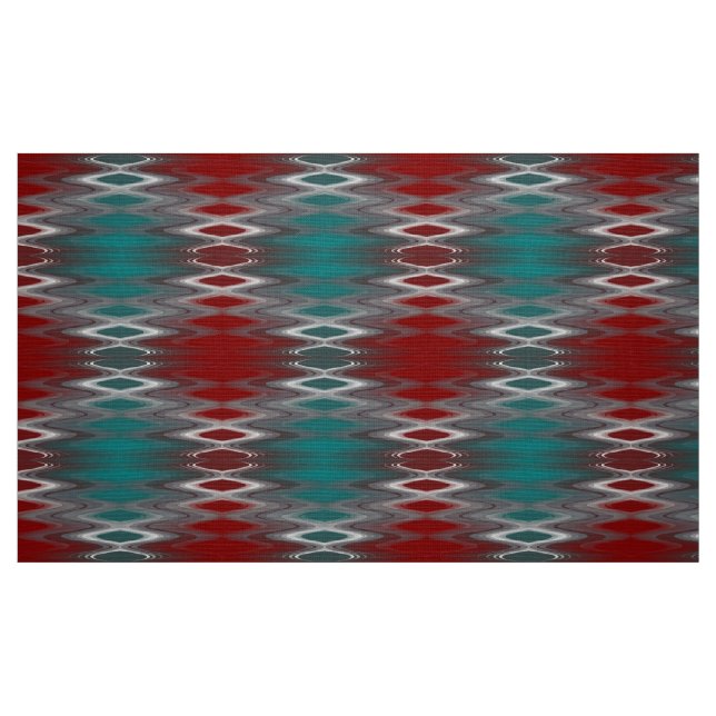 Gray waves on burgundy teal fabric (Fat Quarter)