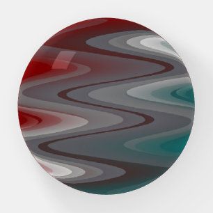 Gray waves on burgundy teal paperweight