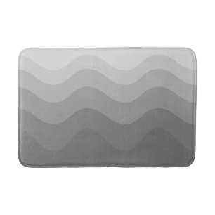 Gray Wavey Stripe Modern Bath Mat