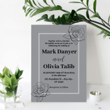 Gray Wedding Invitation | Elegant & Modern Design 