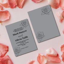 Gray Wedding Invitations | Modern Elegance