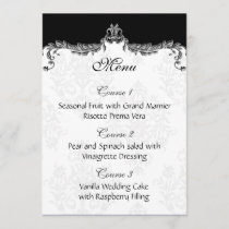 gray wedding menu