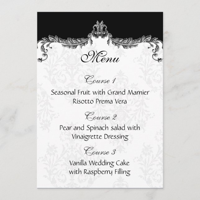 gray wedding menu (Front)