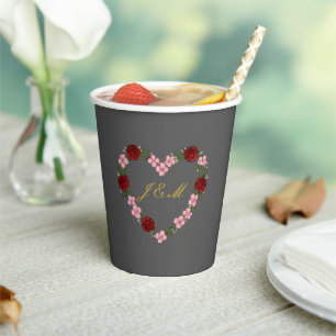 gray wedding paper cups