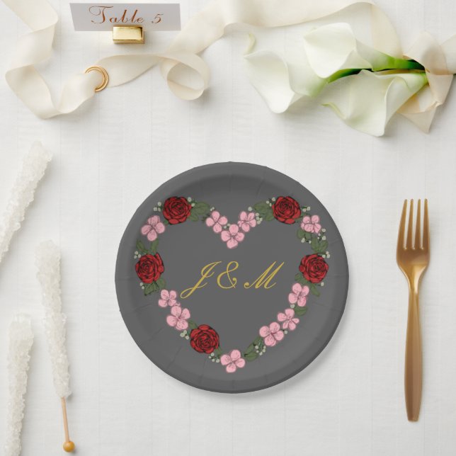 gray wedding paper plates (Wedding)