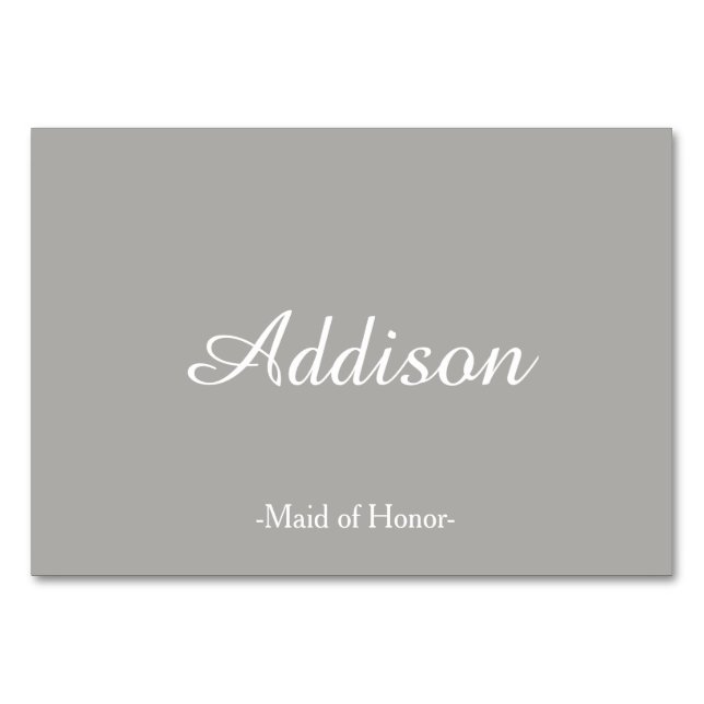 Gray Wedding Place Cards (Front)
