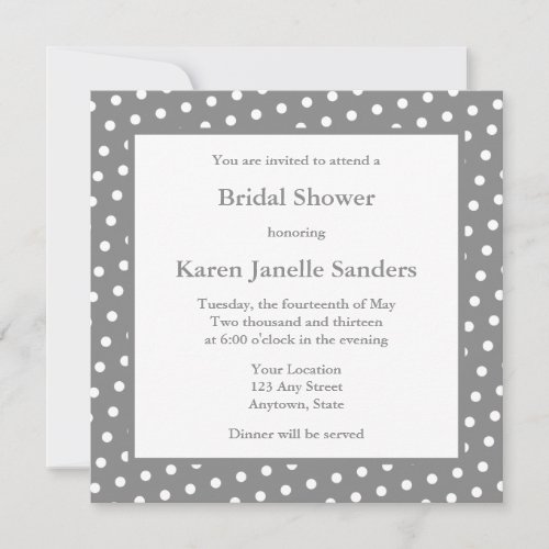 Gray Wedding Shower Invitations or Announcements