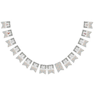Gray Welcome Baby Christmas Winter Baby Shower Bunting Flags