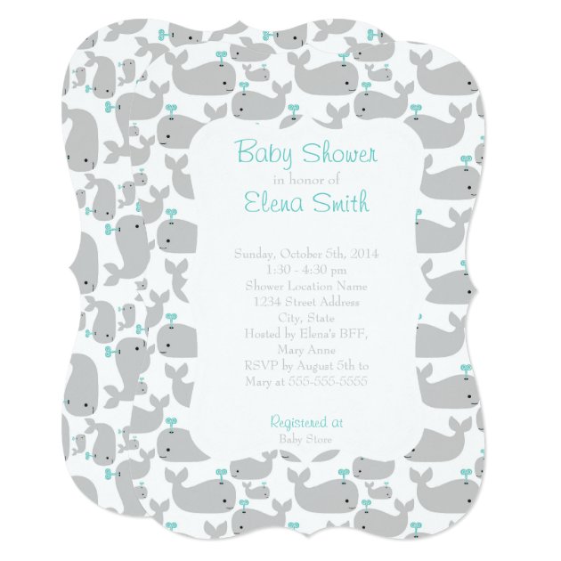 Gray Whale Baby Shower Invitation