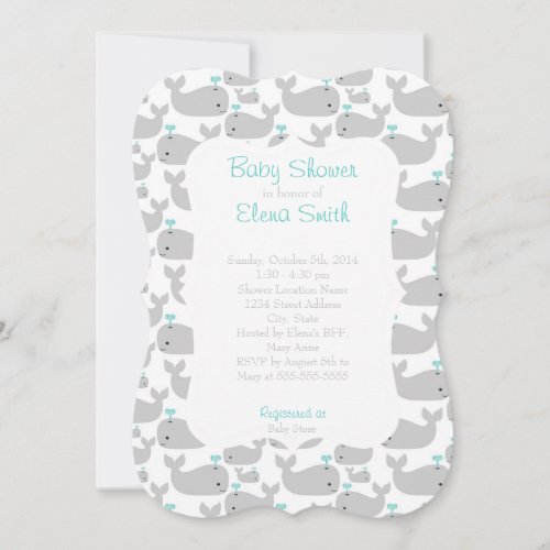 Gray Whale Baby Shower Invitation