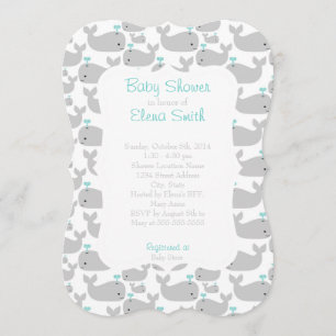 Gray Whale Baby Shower Invitation