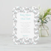 Gray Whale Baby Shower Invitation (Standing Front)
