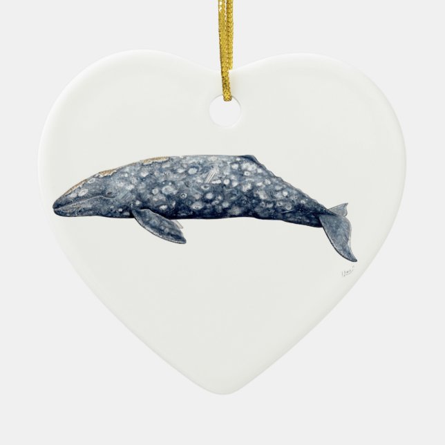 Gray whale ceramic ornament (Front)
